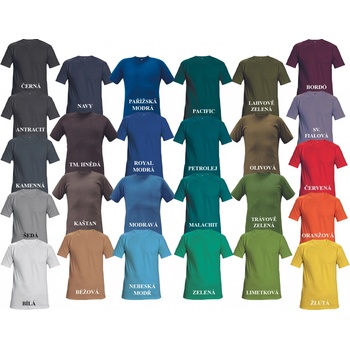 Cerva Bavlněné bílé tričko TEESTA s krátkým rukávem UNISEX