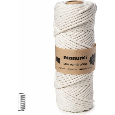 Manumi macramé priadza stáčaná 5mm prírodná - 1 ks