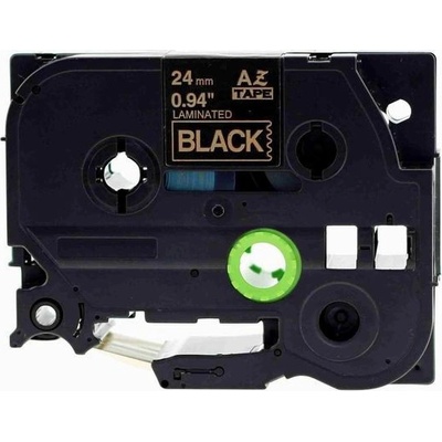 Alternativní páska Brother TZ-354 / TZe-354, 24mm x 8m, zlatý tisk / černý podklad