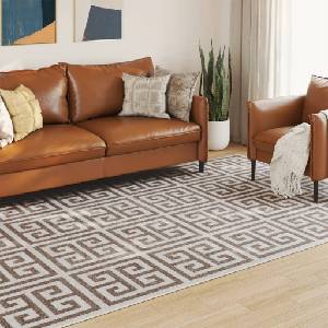 vidaXL Килим за открито и закрито къс косъм шарен 190x300 см (4007224)