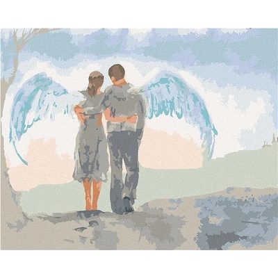 zuty Malování Podle Čísel Žena S Mužem A Křídly 40 x 50 Cm Plátno Rám