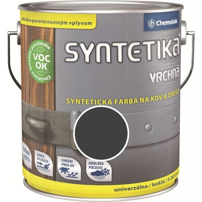 SYNTETIKA S 2013 U Vrchná syntetická farba na kov a drevo 2,5L 1805 antracitová