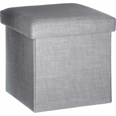 Atmosphera Skládácí, elegantní a praktický taburet s úložným prostorem, 38 × 38 × 38 cm, šedý