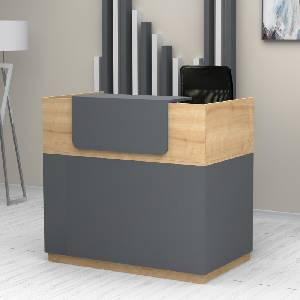TopMebel Меламиново рецепционно бюро Lemmon TopMebel в цвят дъб - антрацит 120x70x110см