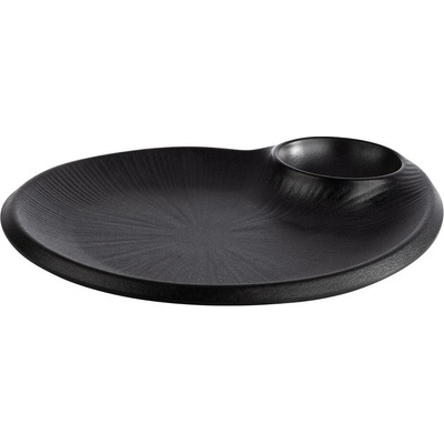 APS Melaminový mělký talíř 240x200 mm, černý Nero
