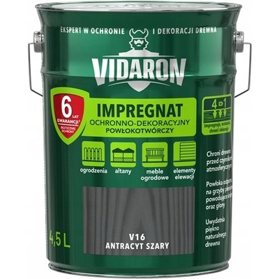 Impregnát na dřevo Vidaron V16 Antracit šedý 4,5 l