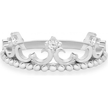 Brilio Silver Originálny strieborný prsteň Korunka RI115W