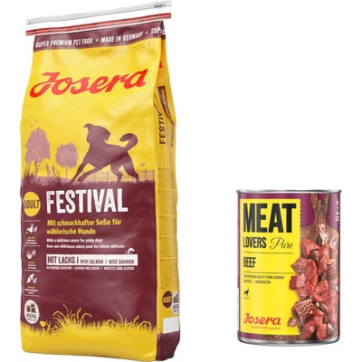 Josera 12, 5 кг суха храна Josera + Meatlovers Pure, говеждо, 6 x 400 г подарък! - Festival