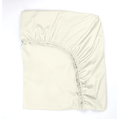 Дилиос Долен чаршаф с ластик 100/200/25 см екрю памучен сатен