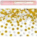 Vystreľovacie konfety zlaté a strieborné bodky 40 cm