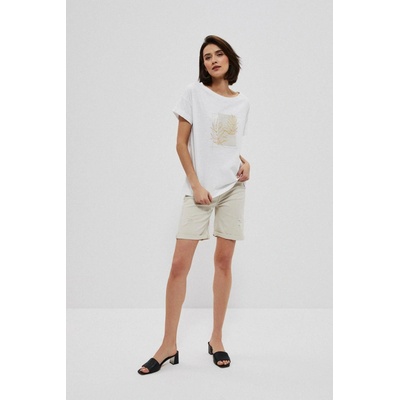 Marisse šortky s oděrkami černá bílá šedá krémová vícebarevná