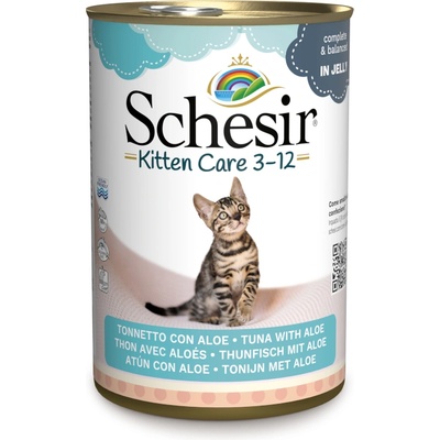 Schesir 12х140г Kitten Schesir, консервирана храна за котки - риба тон с алое вера