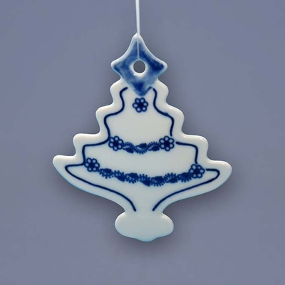 Cibulák Vánoční ozdoba Stromek 7,0 x 8,4 x 0,2 cm 14g Originál Český porcelán Dubí
