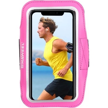 Púzdro Haweel športové na ruku s kapsou na kľúče iPhone - ružové