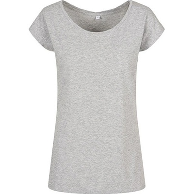 Build Your Brand Dámske tričko so širokým výstrihom BB013 Heather Grey