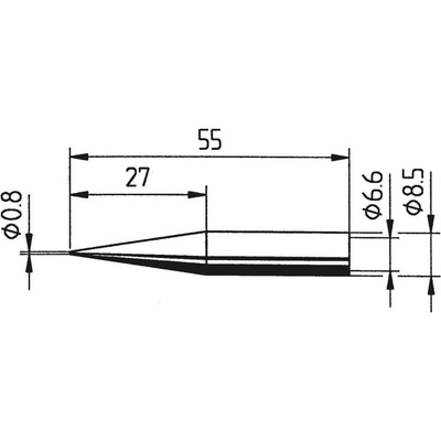 Ersa 842 SD LF pájecí hrot tužkový, prodloužený Velikost hrotů 0.8 mm Délka hrotů 0.8 mm Obsah 1 ks