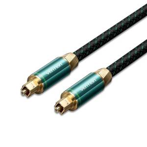 Vention Toslink оптичен, (аудио, меден, текстилен, зелен), 5 м, кабел