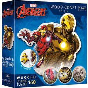 Trefl Дървен пъзел 160 части - Смелият Iron Man / Disney Marvel Heroes (20183)