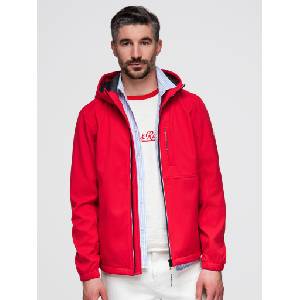 Ombre Clothing Мъжко яке SOFTSHELL с вълнен подплат и качулка - червено V6 OM-JANP-0292 Ombre Clothing Ombre Clothing | Cherven | МЪЖЕ | S