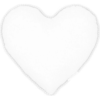 Cotton and Sweets Mini Boho vankúš srdca s bublinkami biely 38cm