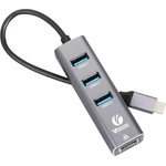 VCOM USB хъб VCom DH311B, 4-портов, USB Type-C, Сив (DH311B)