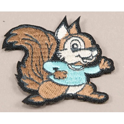 Nažehľovacia záplata - veverička - rozmer 5 cm x 4,5 cm - ružová, tyrkysová, modrá tyrkysová_10001131