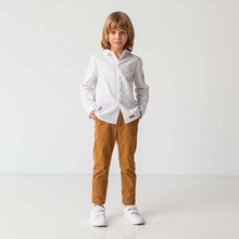 Bembi chlapčenske športovo elegantne nohavice horčicová