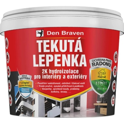 Den Braven Tekutá lepenka, vědro 21 kg, šedá