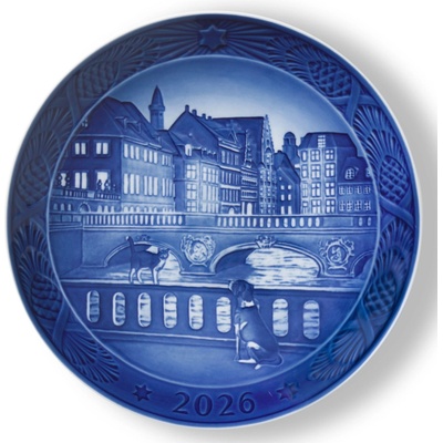 Royal Copenhagen Porcelánový talíř Blue Collectibles 2026 The Marble Bridge 18 cm, modrá barva, porcelán