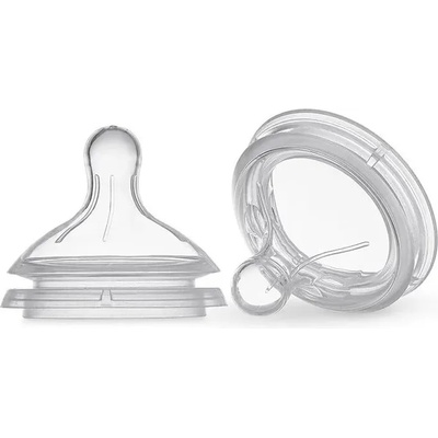 Wee Baby Силиконови биберони Wee Baby - Natural, 2 броя, 0-6 месеца (148)