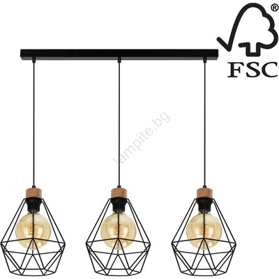 SPOT Light 21822304-Пендел DIAMENT 3xE27/60W/230V дъб (SP1150)