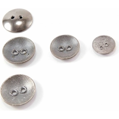 Kovový gombík - matná strieborná - priemer 1,7 cm, 2,3 cm 2,5 cm 2,5 cm_CEZ1653