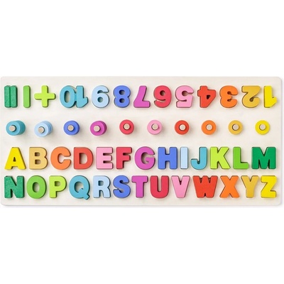 Woody Дидактическа дъска с букви и цифри Woody (90223)