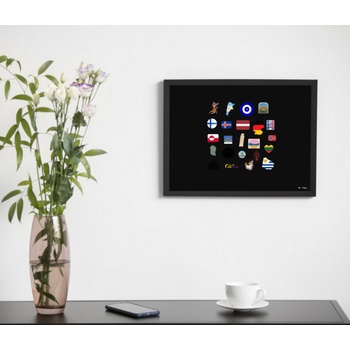 Toptabule.sk TBNMBRBR Čierna tabuľa na magnetky v drevenom čiernom ráme 200 x 100 cm