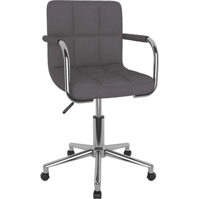 vidaXL Въртящ се трапезен стол, таупе, текстил (3088164)