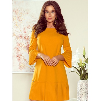 Numoco Плисирана удобна рокля - горчица Numoco LUCY numoco | Zhalt | ЖЕНИ | S