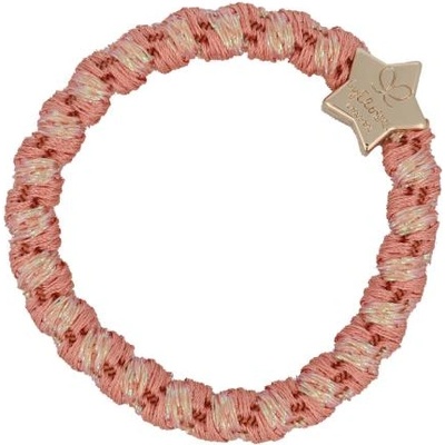By Eloise London Woven Gold Star гривна / ластик за коса цвят розов
