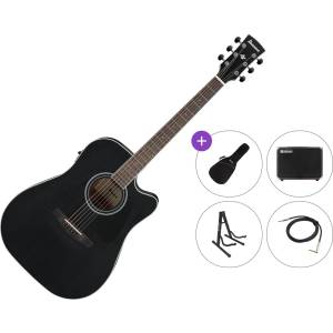 Ibanez AW84CE-WK Premium SET Weathered Black Open Pore Електро-акустична китара Дреднаут