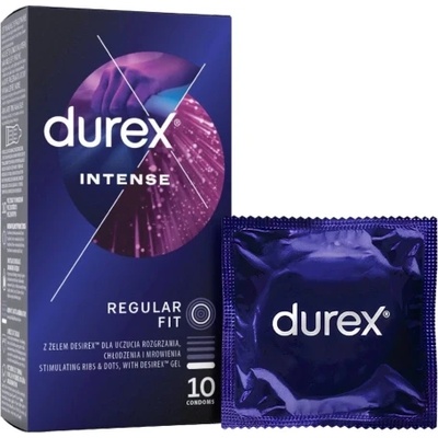 Durex 10 бр. Durex Intense стимулиращи релефни презервативи