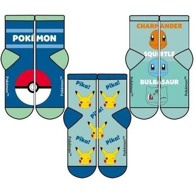 Sada 3 ks ponožky Pokémon F UK s24 07721 054 blue