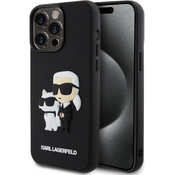 Karl Lagerfeld 3D Rubber Karl and Choupette iPhone 13 Pro Max čierne