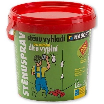 Stěrkový tmel na opravy a vyrovnávání HASOFT stěnusprav 1,8kg – Hledejceny.cz