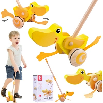 Teddies strkadlo Kačenka 55cm tlačící s tyčkou v krabici 20x29x13cm