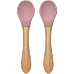 Lorelli Силиконови лъжички с бамбук Lorelli - Natural, 2 броя, Deep Pink (10230680002) - baby