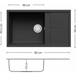 Leks Unico Plus BB 86.1 SI Мивка за вграждане