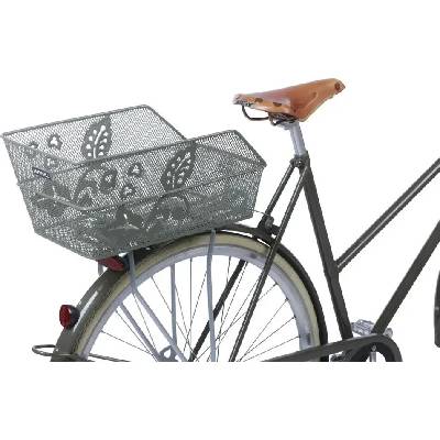 Basil Cento Flower Bicycle Basket zadní olivovo zelená