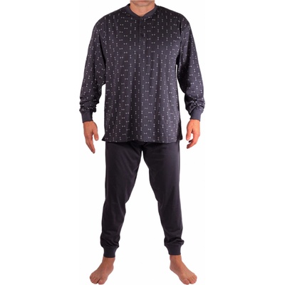 H&F Hopefine Jaroslav pánské pyžamo s náplety W-046C tmavě šedá