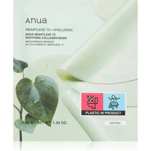 Anua Heartleaf 70% + Hyaluron Soothing Collagen Mask хидратираща маска за лице с успокояващ ефект
