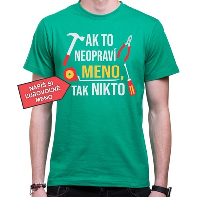 Fajntričko tričko Opravár vlastný text/meno zelená