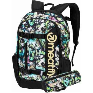 Meatfly раница Basejumper Green Graffity 22 L Meatfly | Zelen | Момчешки | 22 L